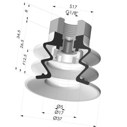Ventosa 2.5 Fole Série 96 Ø 35MM