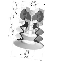 Ventosa 2.5 Fole Série 96 Ø 35MM