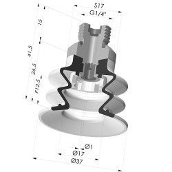 Ventosa 2.5 Fole Série 96 Ø 35MM