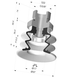 Ventosa 2.5 Fole Série 96 Ø 35MM
