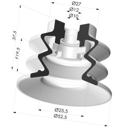 Ventosa 2.5 Fole Série 96 Ø 52MM