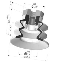 Ventosa 2.5 Fole Série 96 Ø 52MM