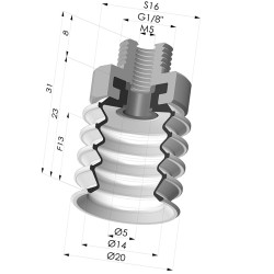 Ventosa 4.5 Fole Série 92 Ø 20MM
