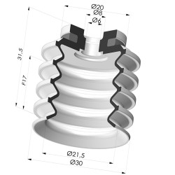 Ventosa 4.5 Fole Série 92 Ø 30MM