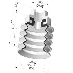 Ventosa 4.5 Série de foles 92 Ø 30 mm