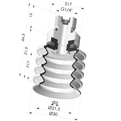 Ventosa 4.5 Fole Série 92 Ø 30MM
