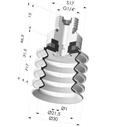 Ventosa 4.5 Fole Série 92 Ø 30MM