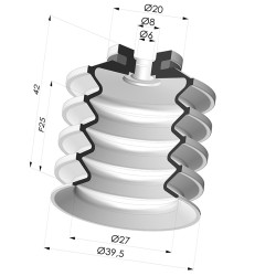 Ventosa 4.5 Fole Série 92 Ø 40MM
