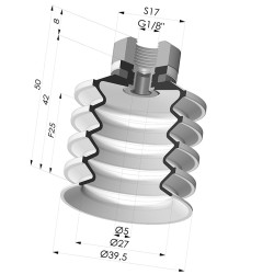Ventosa 4.5 Fole Série 92 Ø 40MM