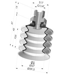 Ventosa 4.5 Fole Série 92 Ø 40MM