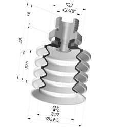 Ventosa 4.5 Fole Série 92 Ø 40MM