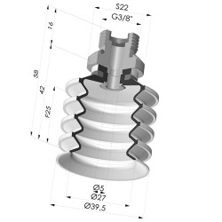 Ventosa 4.5 Fole Série 92 Ø 40MM