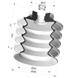 Ventosa 4.5 Fole Série 92 Ø 50MM