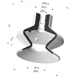 Ventosa 1.5 Fole Série 1 Ø 25MM