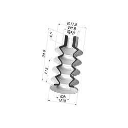 Ventosa 4.5 Fole Série 8 Ø 18MM