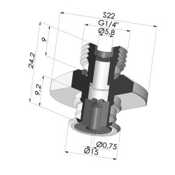 Insert Démontable Mâle 1/4G - avec Gicleur
