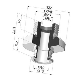 Inserto macho removível de 3/8G - com filtro