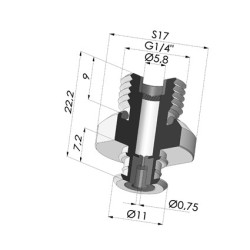 Insert Démontable Mâle 1/4G - avec Gicleur