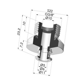 Insert Démontable Mâle 3/8G - avec Filtre