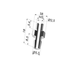 Inserto macho M5 removível