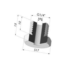 Adaptador - Macho 1/4G - Fêmea M6