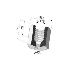 Adaptador - Fêmea 1/8G - Fêmea M5