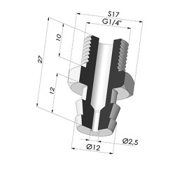 Inserto macho removível de 1/4G