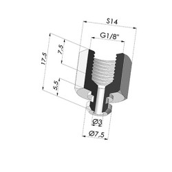 Inserto fêmea removível 1/8G