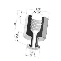 Inserto fêmea removível 1/4G