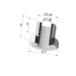 Adaptador - Macho 1/4G - Fêmea 1/8G