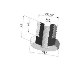 Adaptador - Macho 1/4G - Fêmea M6