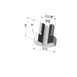 Adaptador - Macho 1/8G - Fêmea M5