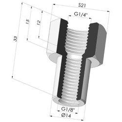 Inserto fêmea crimpado G1/4"