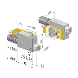 Venturi de estágio único da série VT - 91% de vácuo - Com interruptor de vácuo