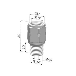 Sensor de esfera da série PB - G1/4" macho para vácuo