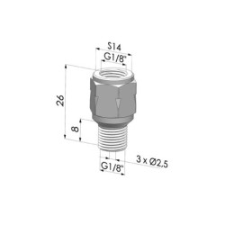 Sensor de esfera da série PB - G1/8" macho para vácuo
