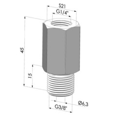 Sensor de esfera da série PB - G3/8" macho para vácuo