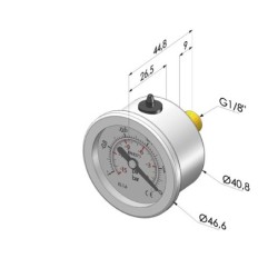 Vacuomètre à bain de glycérine série VA - Ø 40 mm