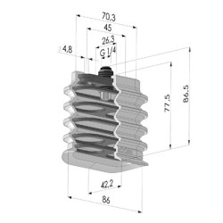 Ventosa oblonga 4.5 Série 4BO 86x42MM - Pal
