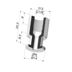 Inserto fêmea removível 1/8G