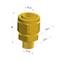 Junta esférica da série RO - Macho G1/4" / Fêmea G1/4"