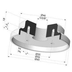 Inserto fêmea crimpado 3/8G