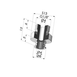 Insert Démontable Mâle 1/8G - avec Filtre