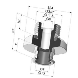 Insert Démontable Mâle 3/8G - avec Filtre