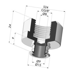 Insert Démontable Femelle 3/8G - avec Filtre