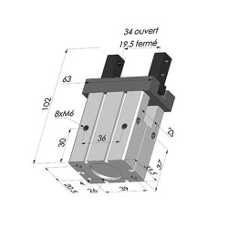 Pince Serrage Parallèle Renforcé Série NOV DZ - Double effet