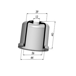 Membrana - Øext 44MM - Øint 36MM - H 40MM