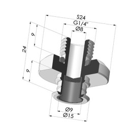 Inserto macho removível de 1/4G - com filtro