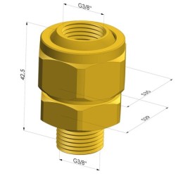 Junta esférica da série RO - Macho G3/8" / Fêmea G3/8"