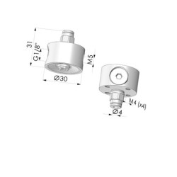 Ventosa com efeito Bernoulli - Ø 30 mm